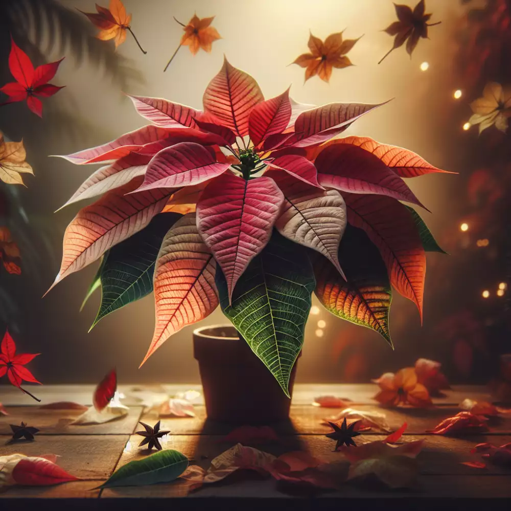 Vánoční Hvězda Opadávání Listů